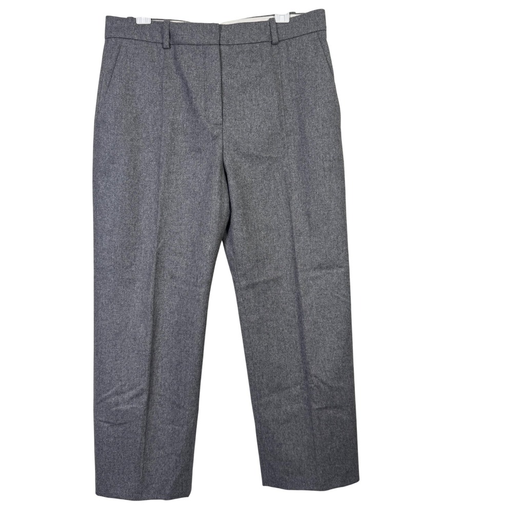 Chloe Womens Trousers 40 US 8 Gray 100% Virgin Wool Straight Leg Crop *Read‎